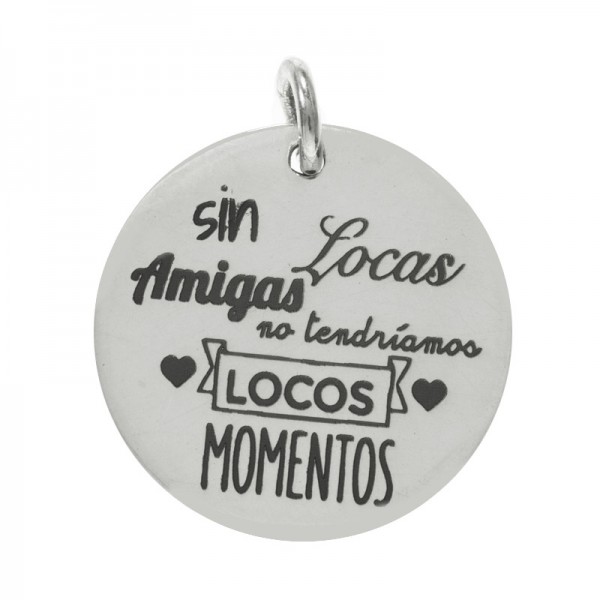 Collar Amigas con mensaje Plata de Ley