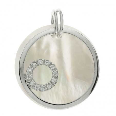 Colgante doble con fondo de nácar Plata de Ley 925