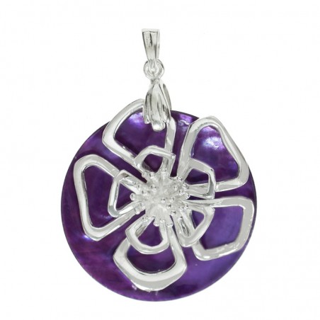 Colgante flor con nácar Plata de Ley