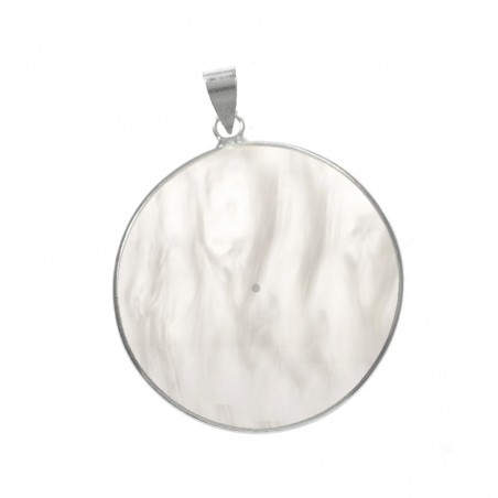 Colgante nácar blanco Plata de Ley