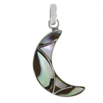 Colgante luna de nácar abalon Plata de Ley 925
