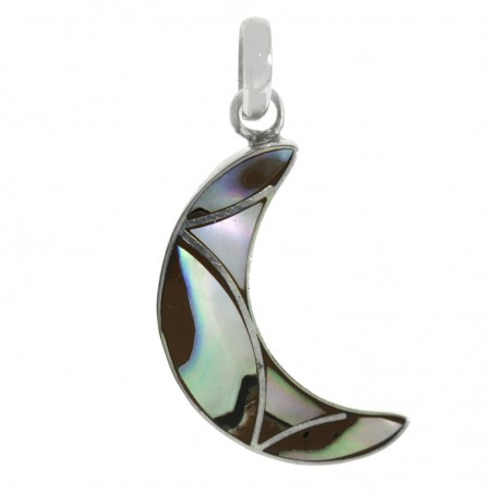Colgante luna de nácar abalon Plata de Ley 925