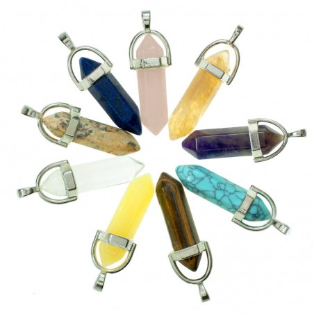 Colgante prisma hexagonal doble punta