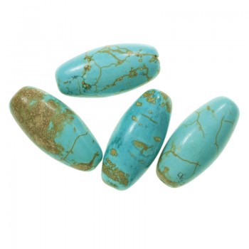 Abalorio ovalado de turquesa reconstituida