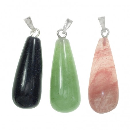 Colgante lágrima con drop de bisutería