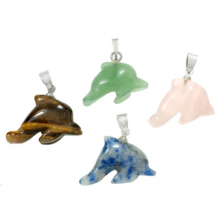 Colgante delfín de piedra