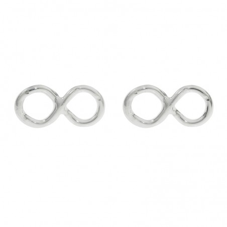 Pendientes infinito redondeado Plata de Ley