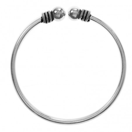 Pulsera rígida Bali abierta Plata de Ley