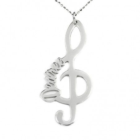 Collar clave de sol con nombre personalizado