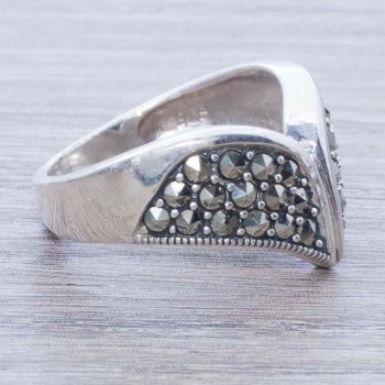 Anillo marquesita doble pico Plata de Ley 925 2