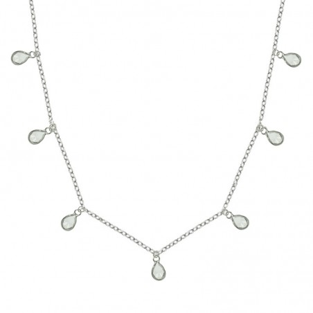 Collar gotas de cristal Plata de Ley
