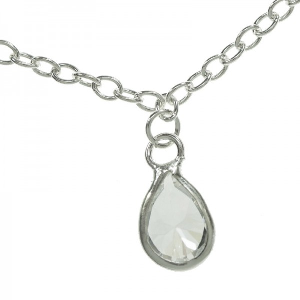Collar gotas de cristal Plata de Ley