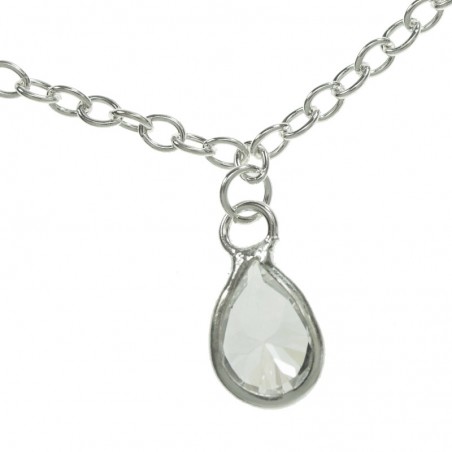 Collar gotas de cristal Plata de Ley