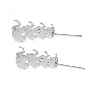Pendientes trepadores elefantes Plata de Ley 925