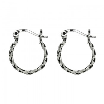 Aros trenzados Plata de Ley