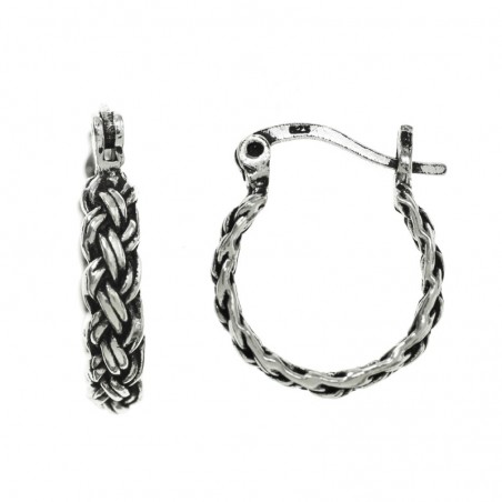 Aros trenzados Plata de Ley