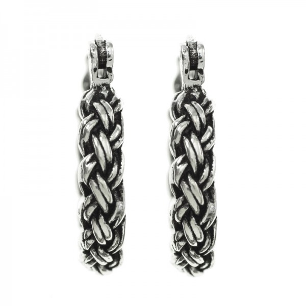 Aros trenzados Plata de Ley