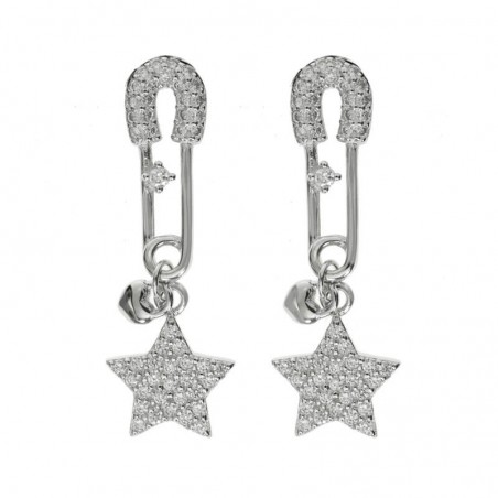 Pendientes largos imperdible Plata de Ley