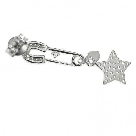 Pendientes largos imperdible Plata de Ley
