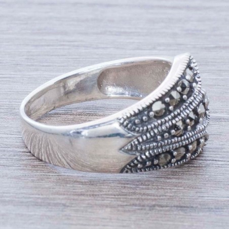 Anillo marquesita espiga Plata de Ley 925