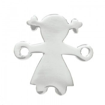 Entrepieza niña coletas Plata de Ley