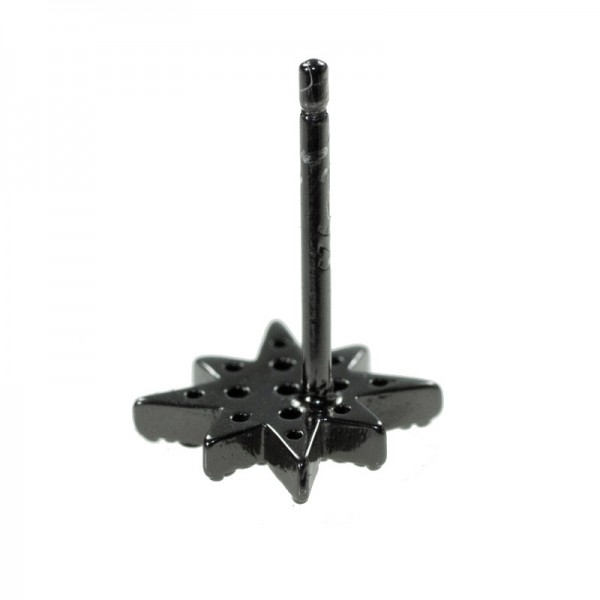 Pendientes estrella negra Plata de Ley