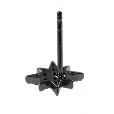 Pendientes estrella negra Plata de Ley
