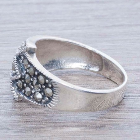 Anillo marquesita espiga Plata de Ley 925