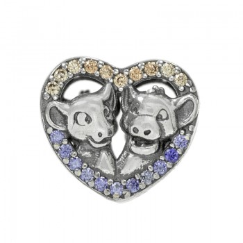 Charm leones Plata de Ley