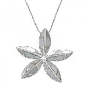 Collar flor nácar Plata de Ley 925