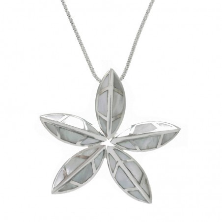 Collar flor nácar Plata de Ley 925