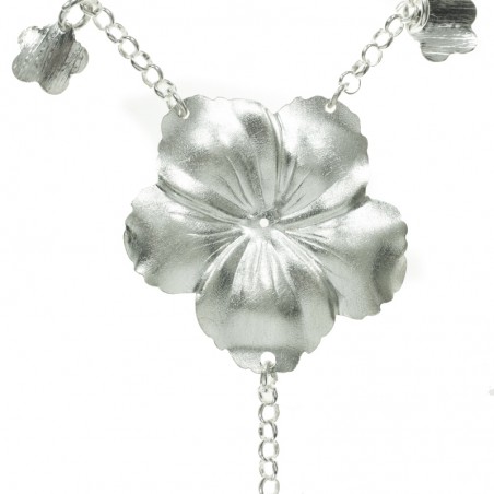 Collar flor mate grande Plata de Ley 925