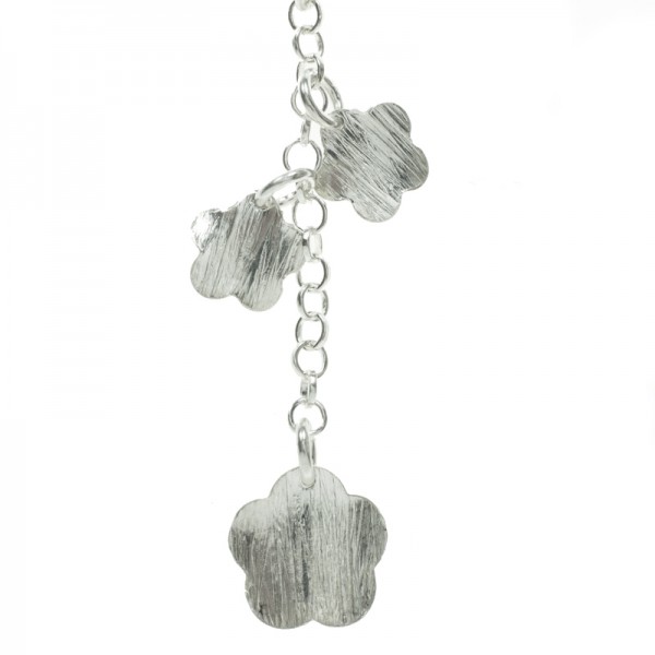 Collar flor mate grande Plata de Ley 925