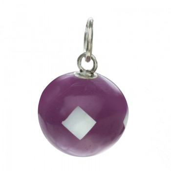 Colgante llamador de ángeles morado Plata de Ley