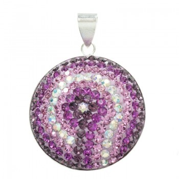 Colgante espiral circonitas Plata de Ley