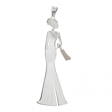 Colgante dama con vestido de noche Plata de Ley