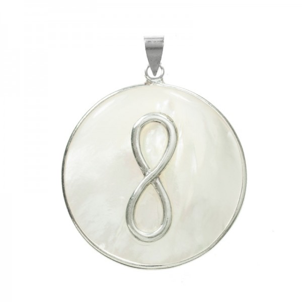 Colgante de nácar con infinito Plata de Ley