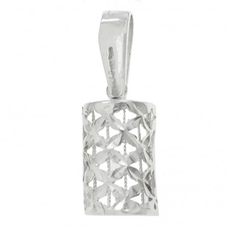 Colgante medio tubo biselado Plata de Ley