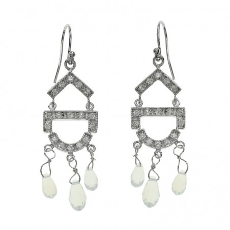 Conjunto de fiesta con opalina Plata de Ley| Outlet joyas