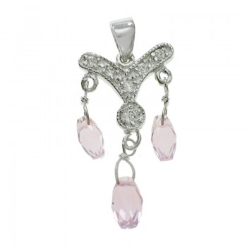 Conjunto de fiesta cristal rosa Plata de Ley| Outlet joyas 2