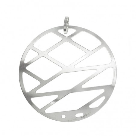 Colgante redondo óvalos Plata de Ley