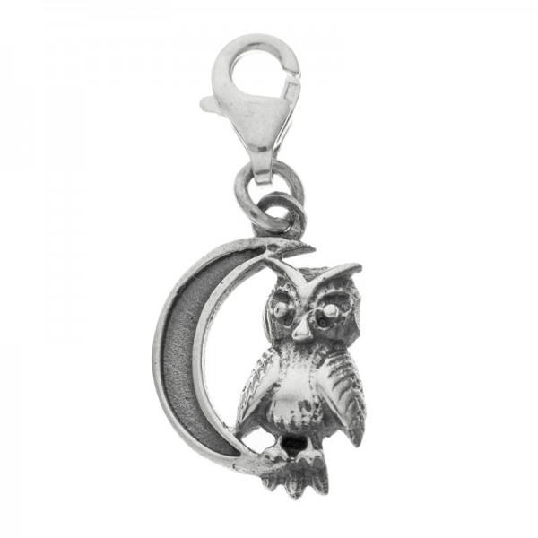 Colgante búho con mosquetón Plata de Ley| Outlet joyas