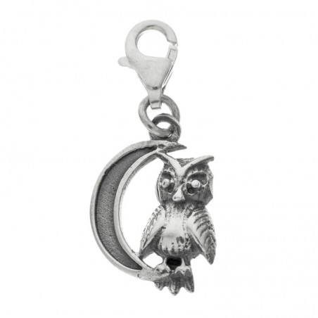 Colgante búho con mosquetón Plata de Ley| Outlet joyas