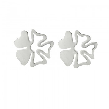 Pendientes flor cinco pétalos Plata de Ley  | Outlet joyas