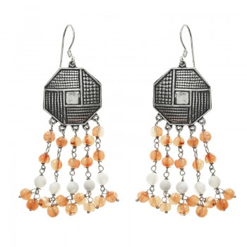 Pendientes largo étnicos piedras | Outlet joyas