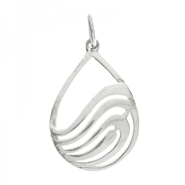 Colgante gota ondas Plata de Ley | Outlet joyas