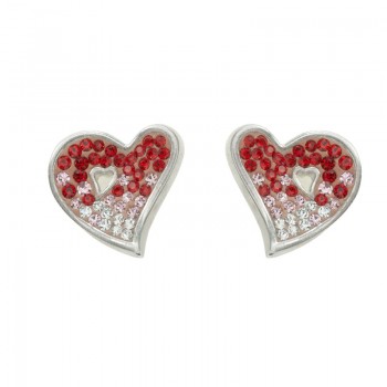 Pendientes red love zirconia Plata de Ley | Outlet joyas