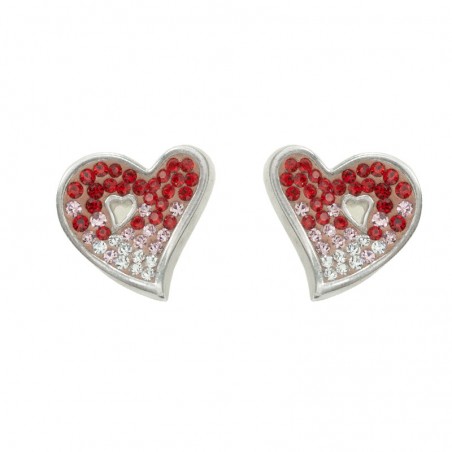 Pendientes red love zirconia Plata de Ley | Outlet joyas
