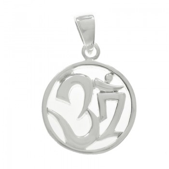 Colgante Om liso Plata de Ley | Outlet joyas