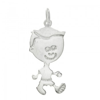 Colgante niño plano Plata de Ley | Outlet joyas